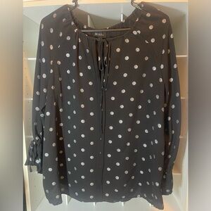 Misia Top Black with Silver Polka Dots Size Medium